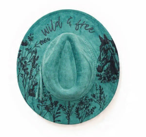 Wild & Free  – Engraved Horse Hat