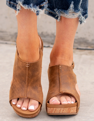 Tabitha Wedge Sandals - Tan