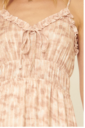 Tie-Dye Jacquard Ruffled Mini Sundress