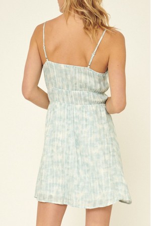 Tie-Dye Jacquard Ruffled Mini Sundress