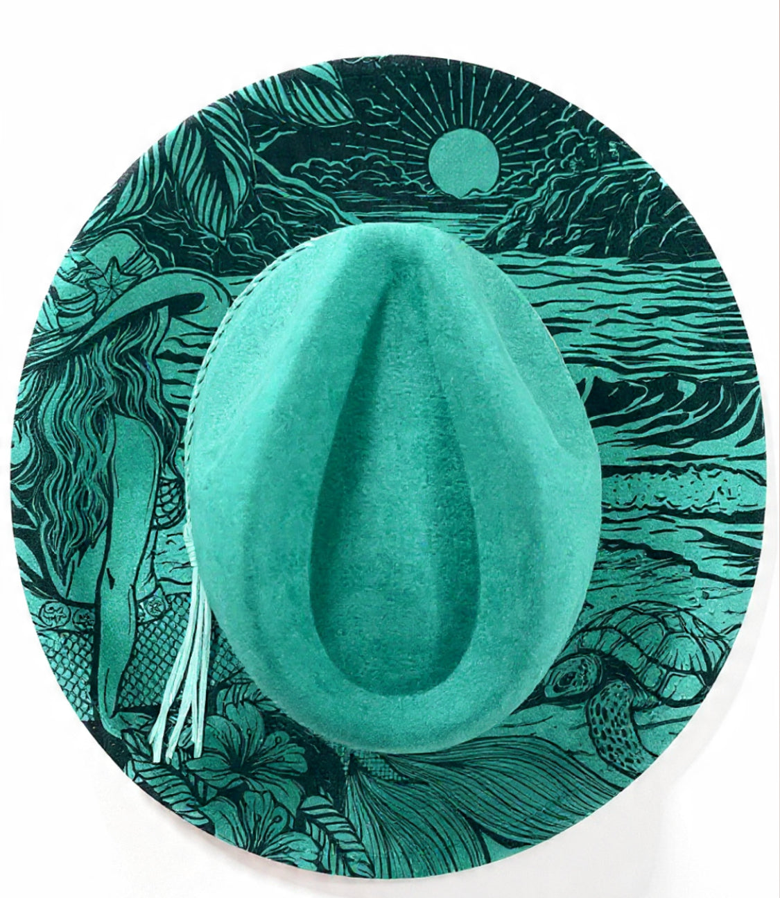 Coastal Cowgirl Mermaid Engraved Hat