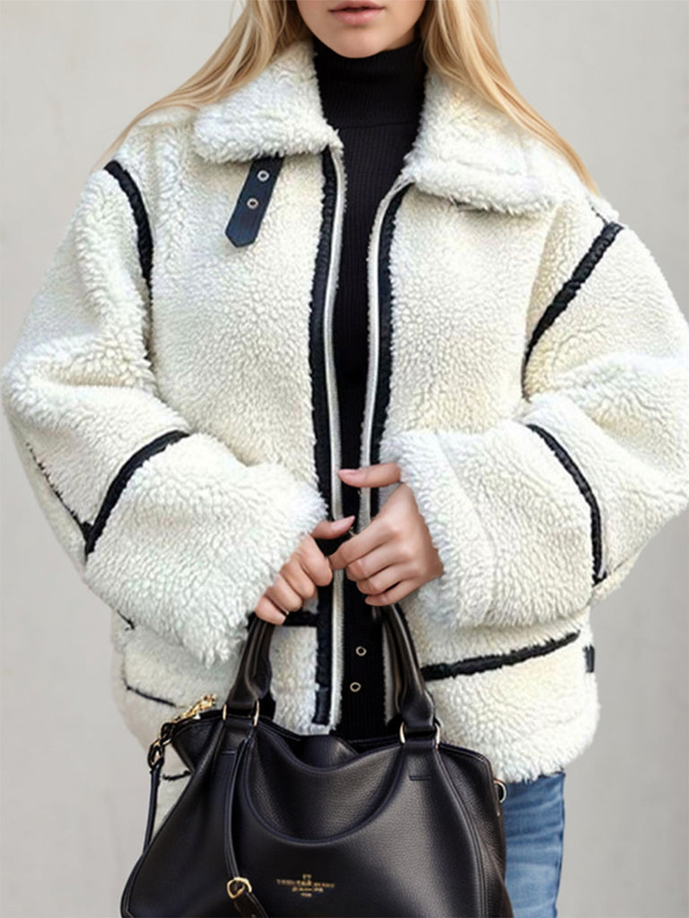 Zip Up Long Sleeve Sherpa Jacket - Blessed & Boujee Boutique