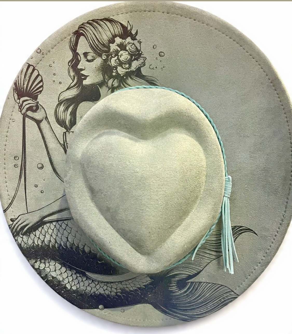 Mermaid in the Mirror Engraved Hat