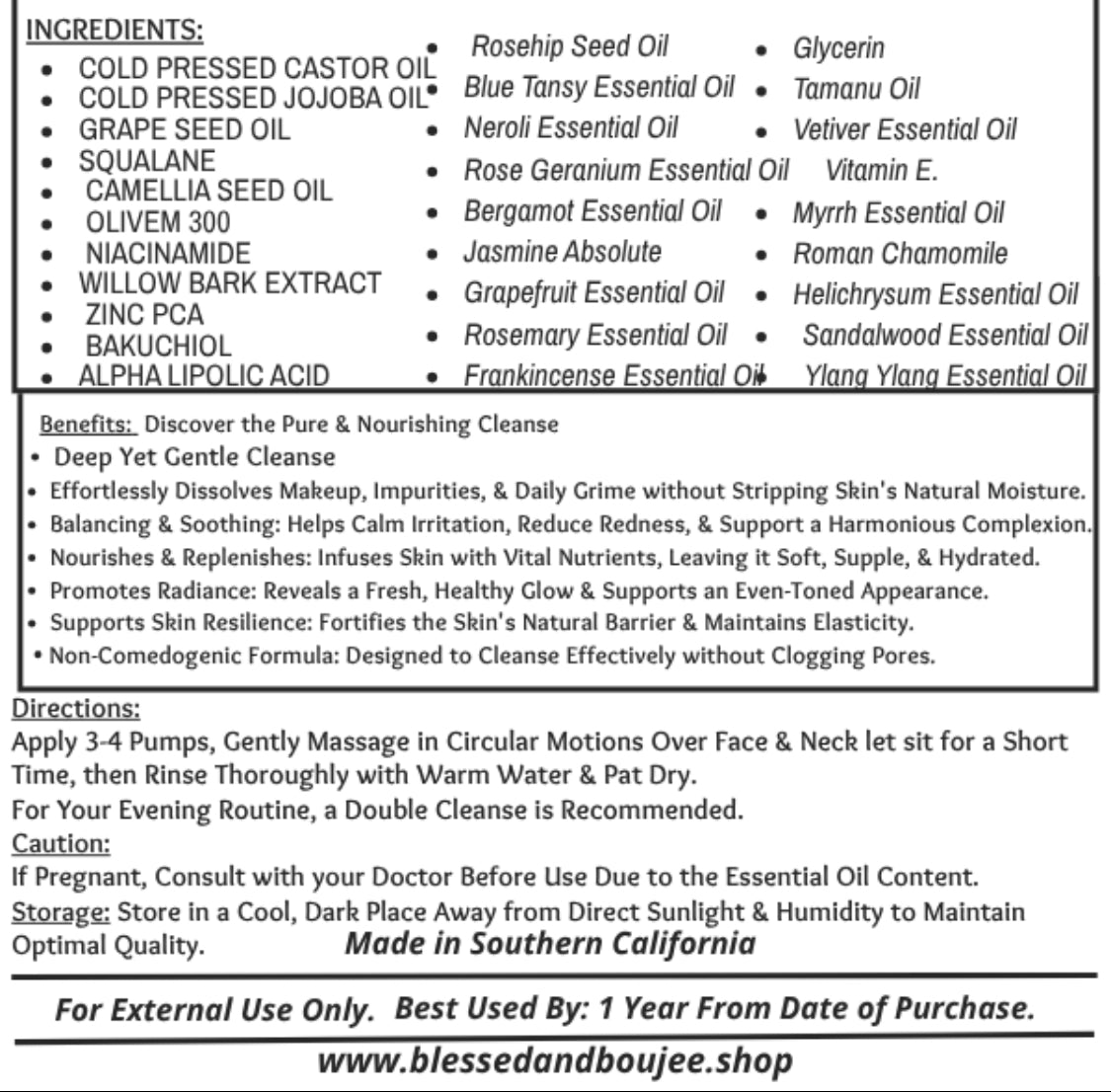 Essence of Renewal Nourishing Facial Oil Cleanser