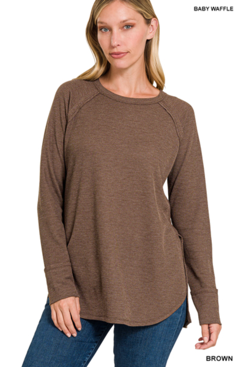 MELAGE BABY WAFFLE LONG SLEEVE TOP