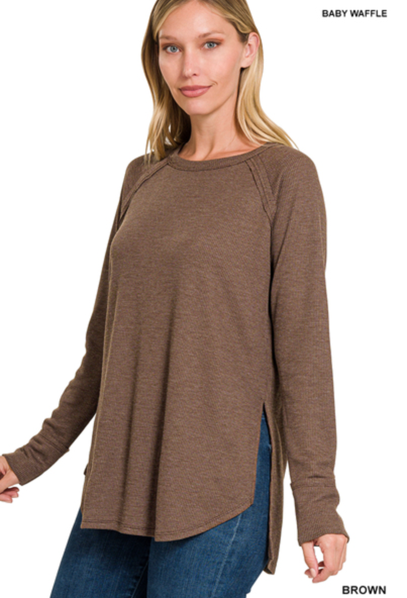 MELAGE BABY WAFFLE LONG SLEEVE TOP