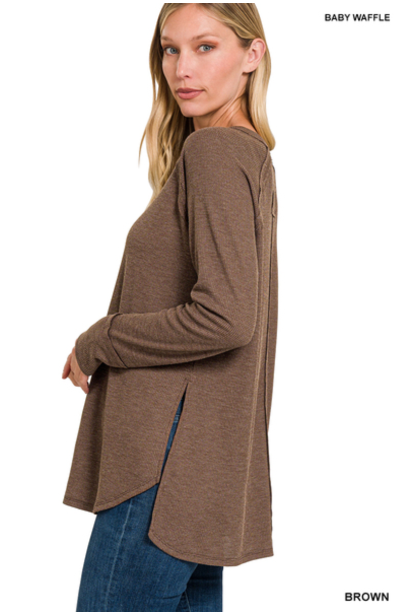 MELAGE BABY WAFFLE LONG SLEEVE TOP