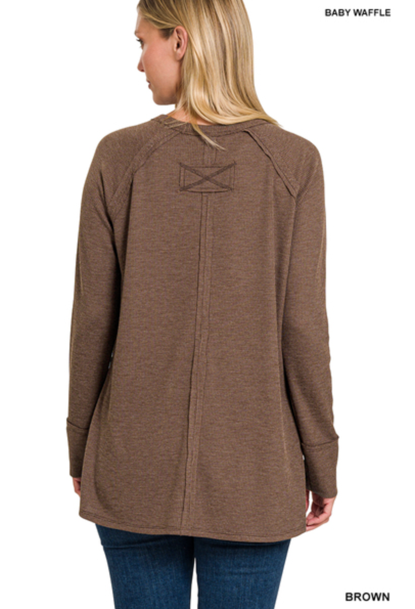 MELAGE BABY WAFFLE LONG SLEEVE TOP