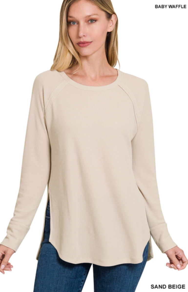 MELAGE BABY WAFFLE LONG SLEEVE TOP