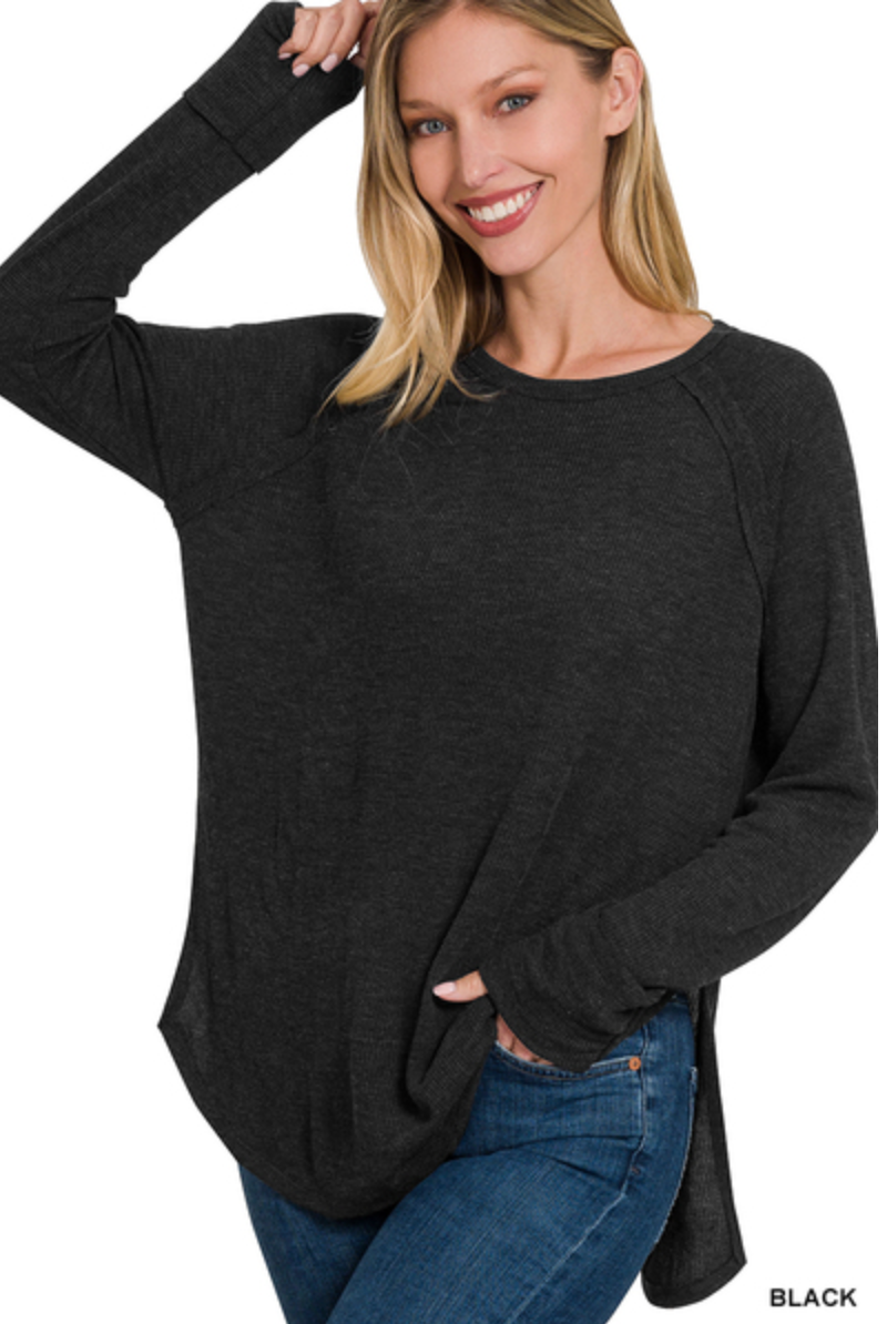 MELAGE BABY WAFFLE LONG SLEEVE TOP