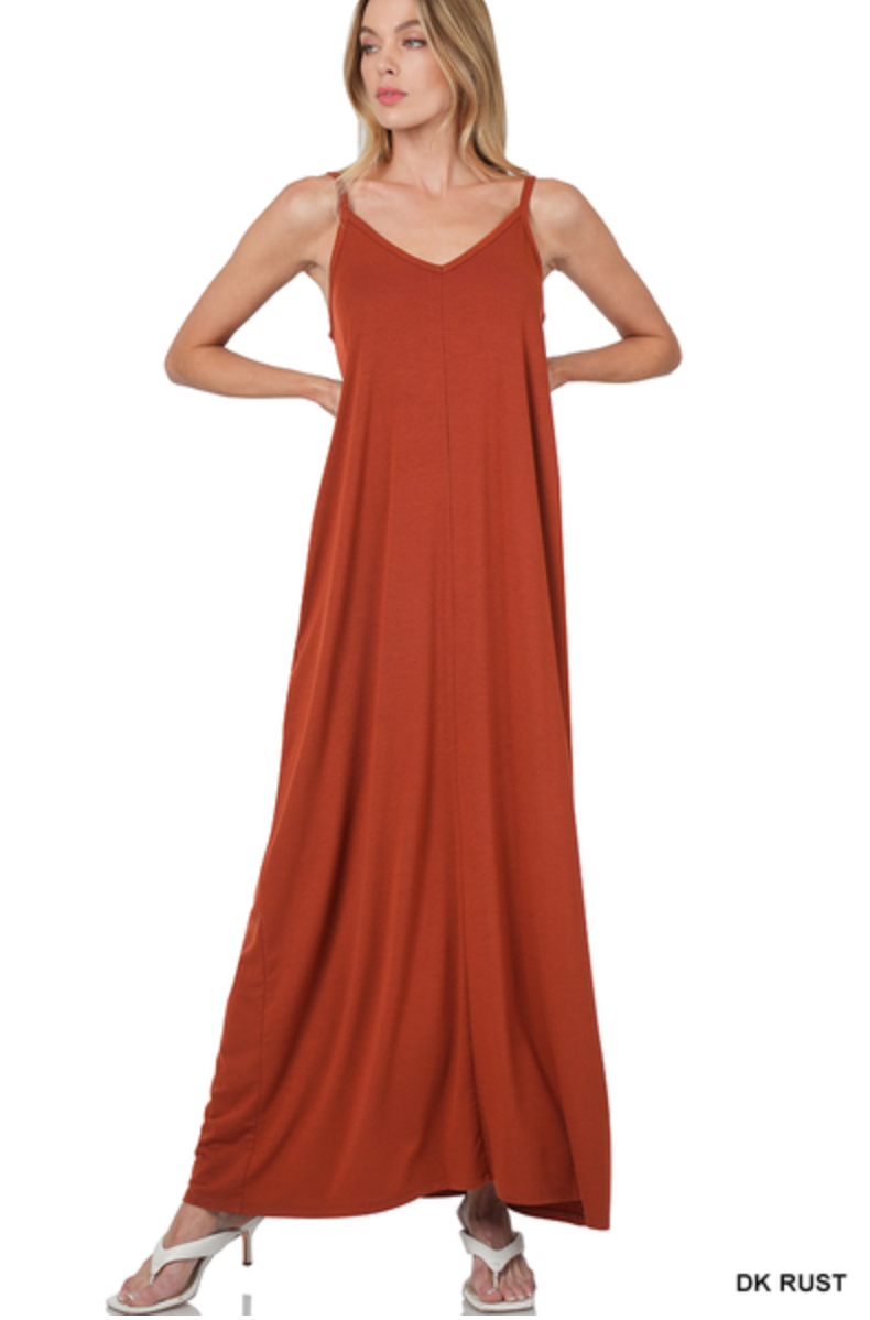 MAXI DRESS WITH SIDE POCKETS