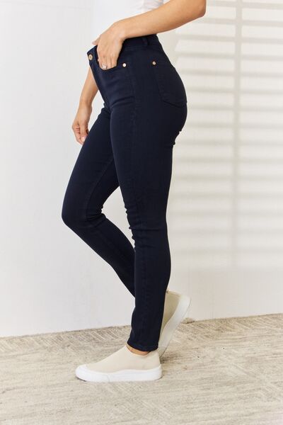 Judy Blue Control Top Contrasting Wash Skinny Jeans - Boujee Boutique