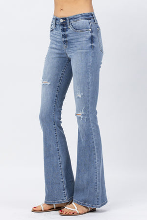 HI-RISE DESTROYED FLARE Judy Blue Jeans