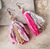 Dreaming Bohemian Beaded Tassel Earrings, Pink
