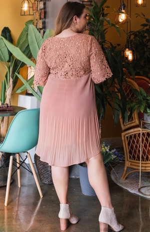 Crochet Laces Crinkle Skirt Mini Dress