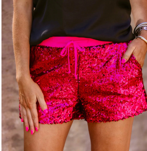 Hot Pink Sequin Shorts