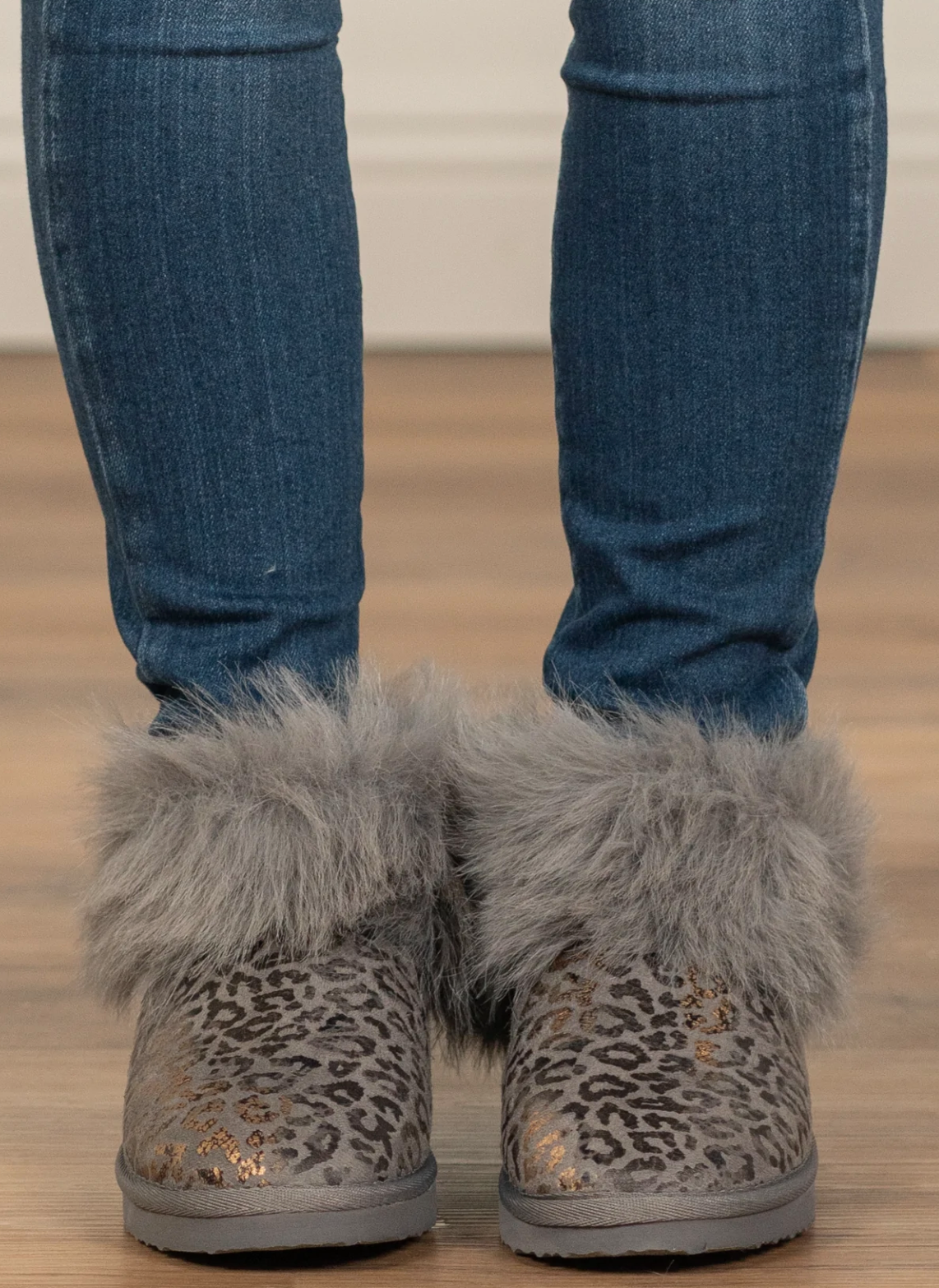Grey Frost Furry Booties