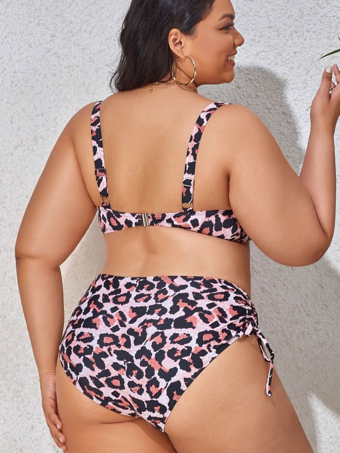 Plus Size Printed Drawstring Detail Bikini Set - Blessed & Boujee Boutique